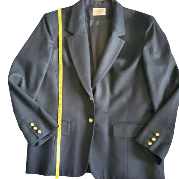 Vintage 50s Pendleton Classic 2 Button Black Wool Blazer Jacket 14 - Picture 7 of 11